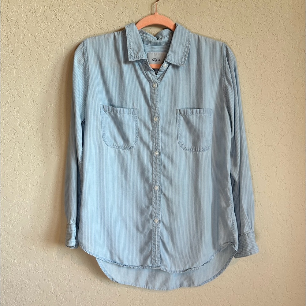 Rails Lt Blue & White Stripe Long Sleeve Button Down Size Medium